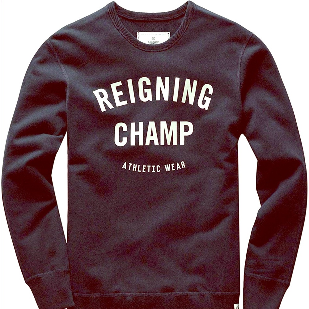 NWT Reigning Champ Gym Logo Crewneck Navy XXL